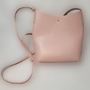 Samara Peony Light Pink Crossbody Adjustable Vegan Leather Medium Shoulder Bag